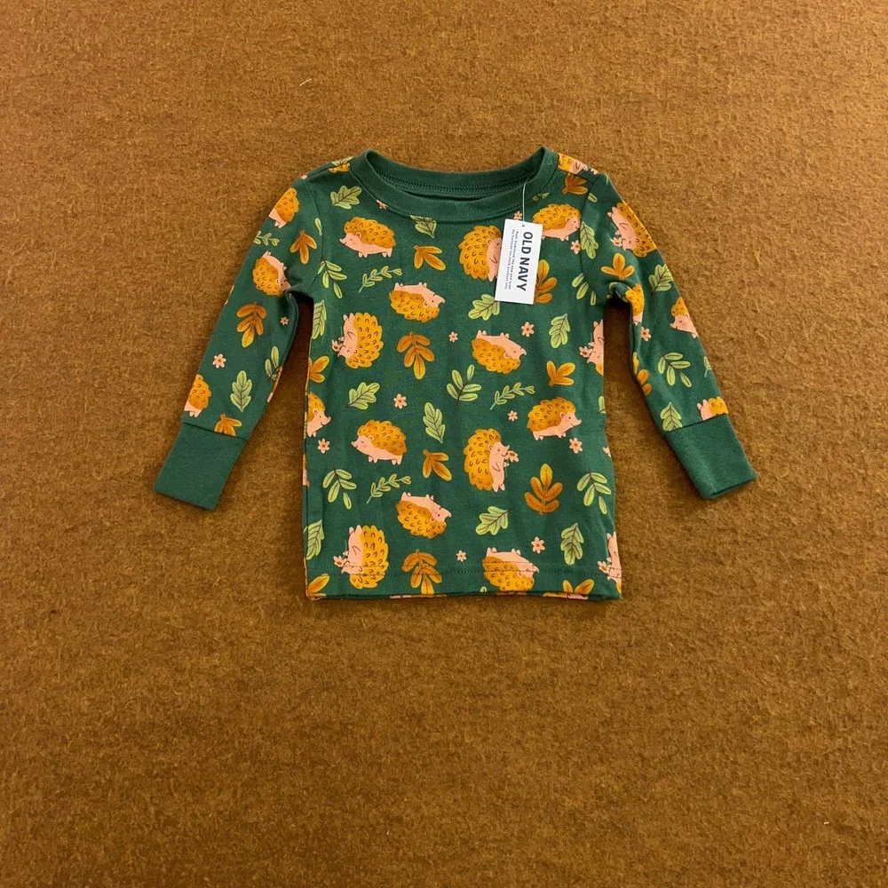 Old Navy Baby 6-12M Multi Animal Hedgehog Cotton Pajama Lot NWT
